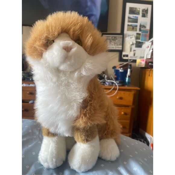 American Wego Toy White & Tan 13" Sitting Maltese Cat Plush Stuffed Animal - Picture 13 of 14